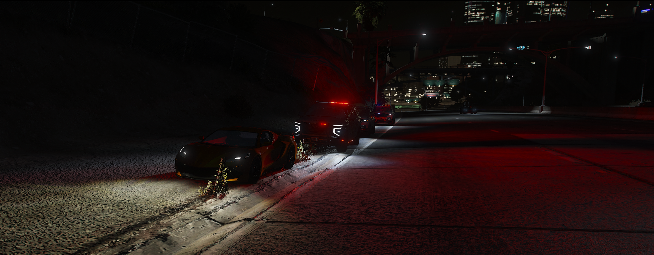 Blaine County Sheriff's Office deputies conducting a nighttime traffic stop