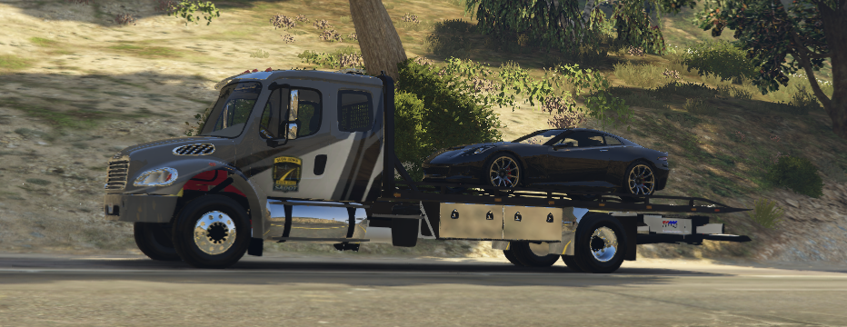San Andreas Department of Transportation transporting a recovered vehicle